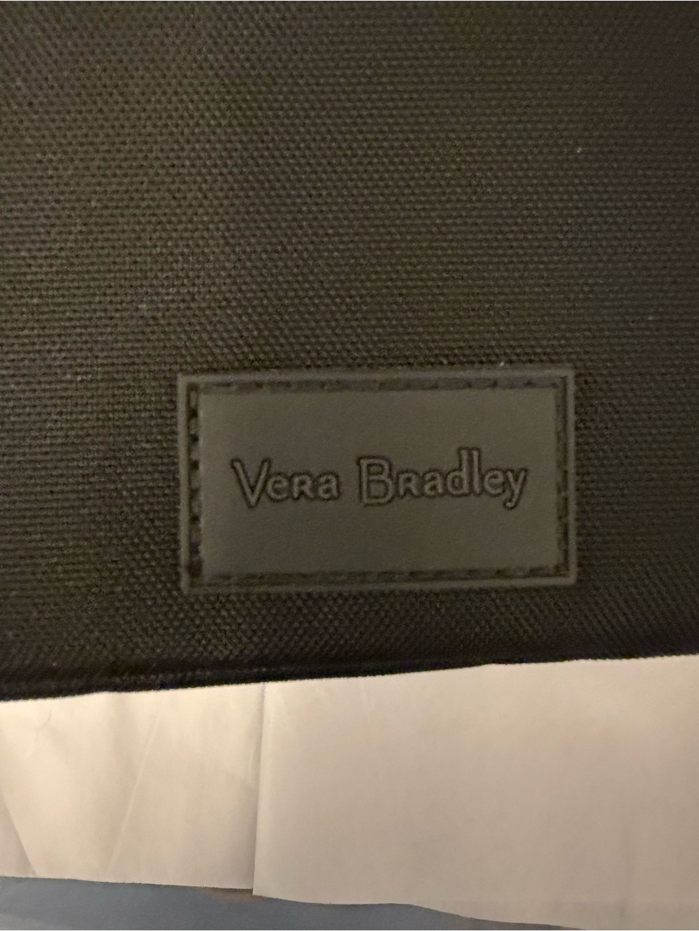 Vera Bradley Black Nylon Cosmetic Pouch with Logo Patch